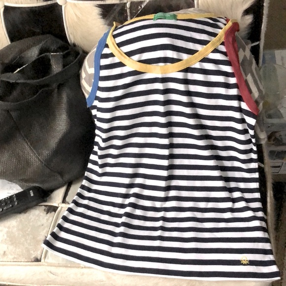 BENETTON (XL) Multicolour vintage strap shirt 100% cotton - Picture 1 of 11